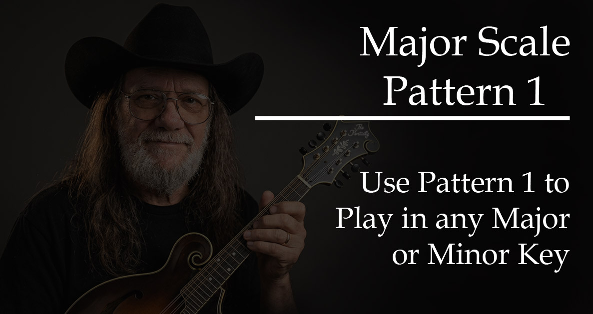 Dark background image of Mark Gunter with text "Major Scale Pattern 1"